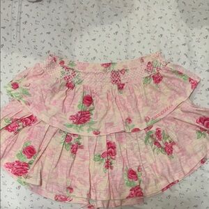 Floral Pink Layered Skirt